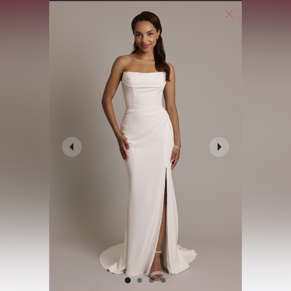 Stretch Crepe Sculpted Cowl Sheath Wedding Dress